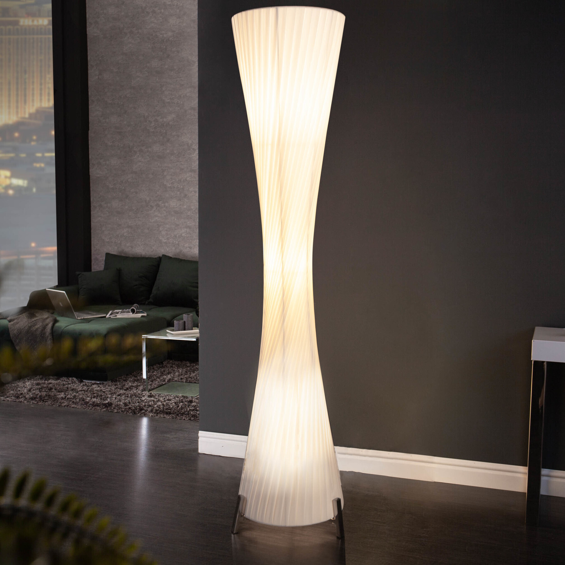 Invicta Interior riess-ambiente Moderne Design Stehlampe PARIS X 160cm weiß Stehleuchte Stehlampe Lampe Leuchte 7680