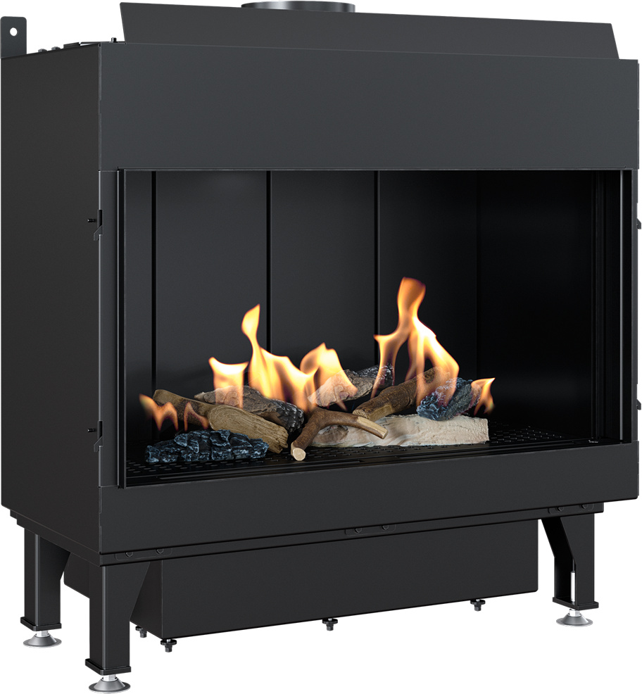 Plynový krb LEO 70 front Propán bután ∅ 100/150 6,1 kW manuálne ovládanie