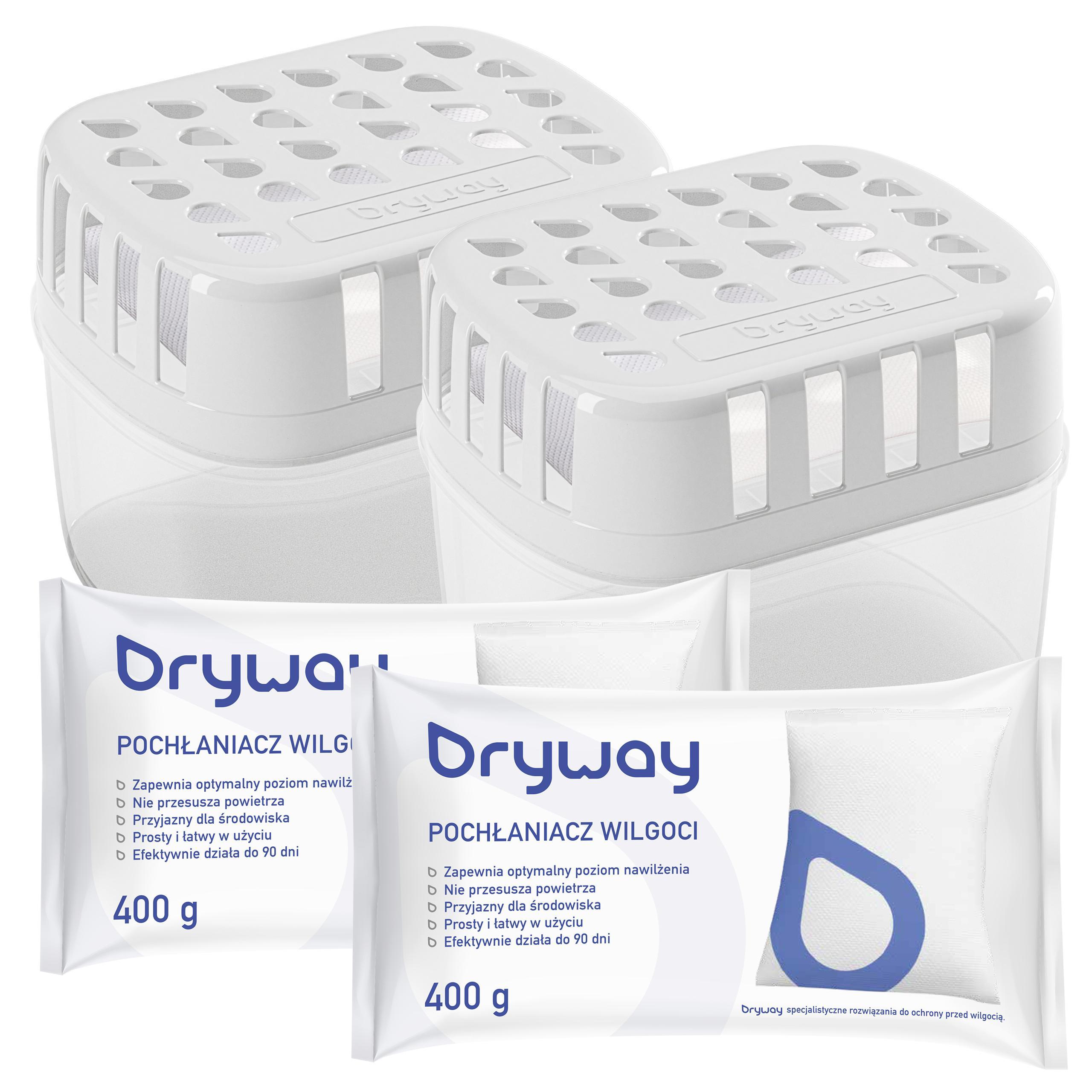 Dryway Luftentfeuchter Nachfüllpack – 2× 400 g Feuchtigkeitsabsorber 2_DW400B