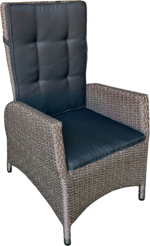 Stuhl BRAGA, mit Auflage dunkelgrau, Alu / Kunststoffgeflecht, mit Gasdruckfeder