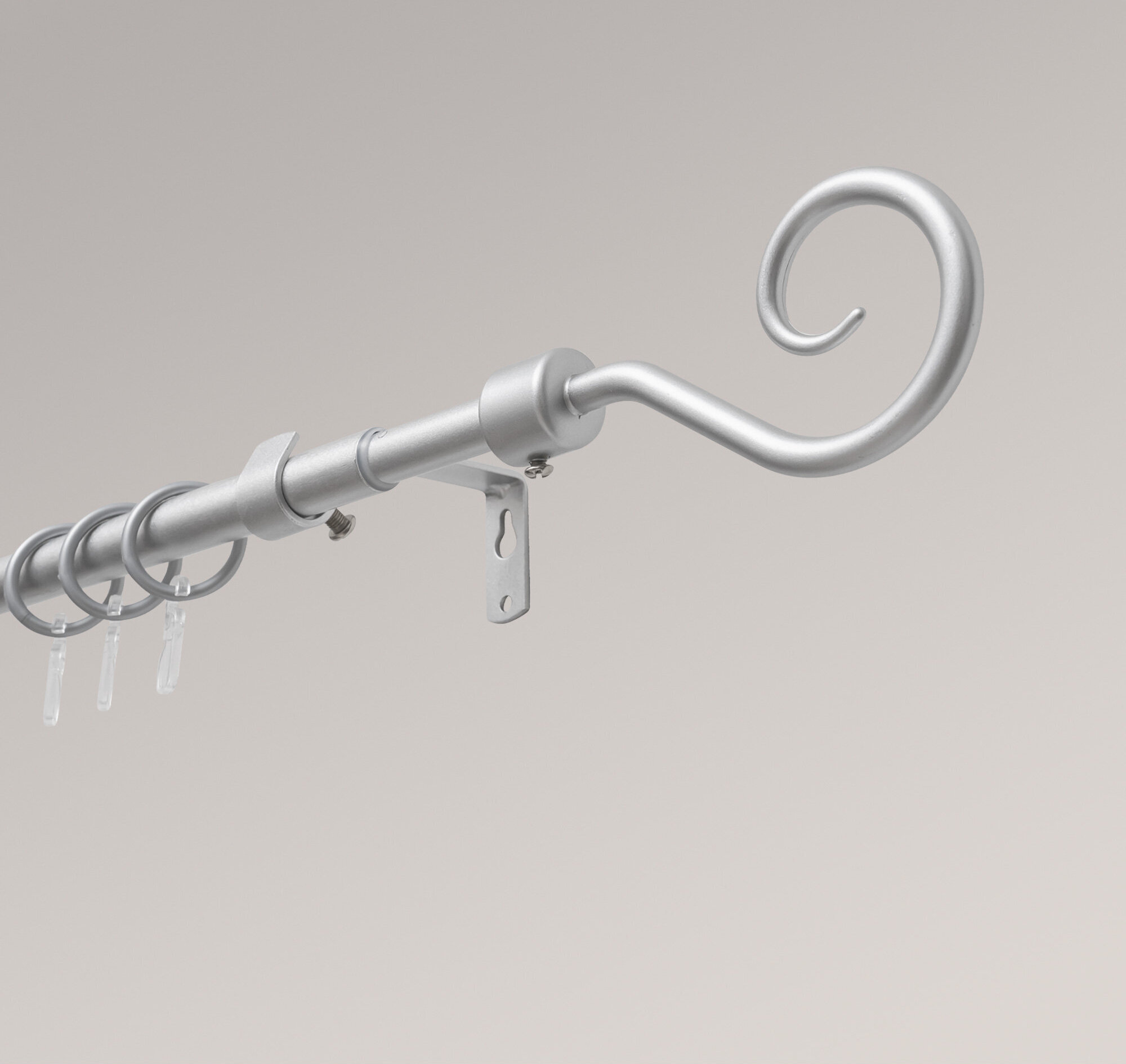 LYSEL® SET Schneckenhaus Stange Ø 13/16mm Silber, Länge: 130-240cm 35211_85974