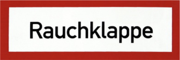 MBS FIRE Schild Aufkleber Text Rauchklappe RWA selbstklebende Folie 150x52mm