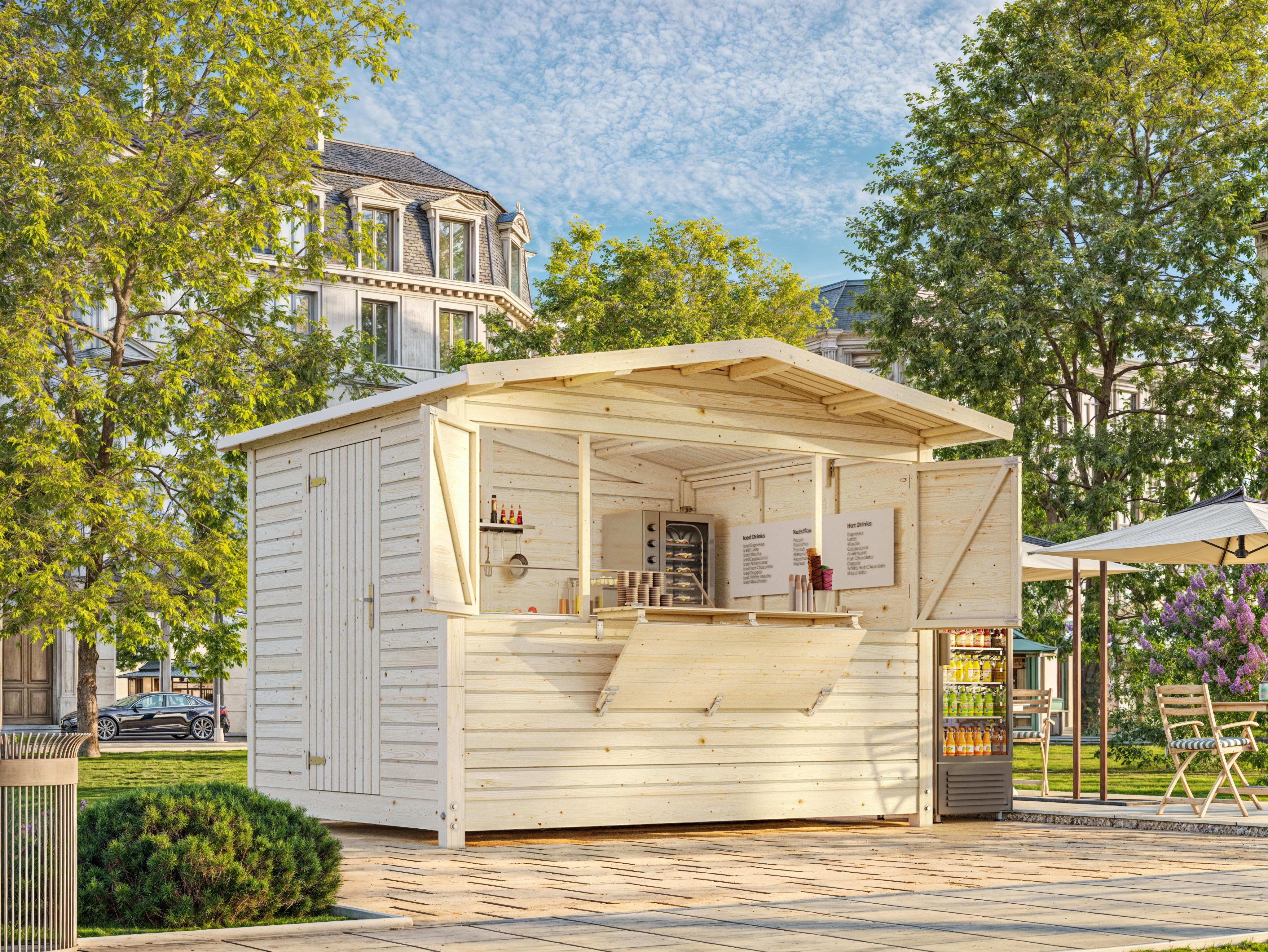 Palmako faltbarer Marktstand Marian 6,2 m² - 16 mm (20 Minuten Aufbauzeit!) naturbelassen