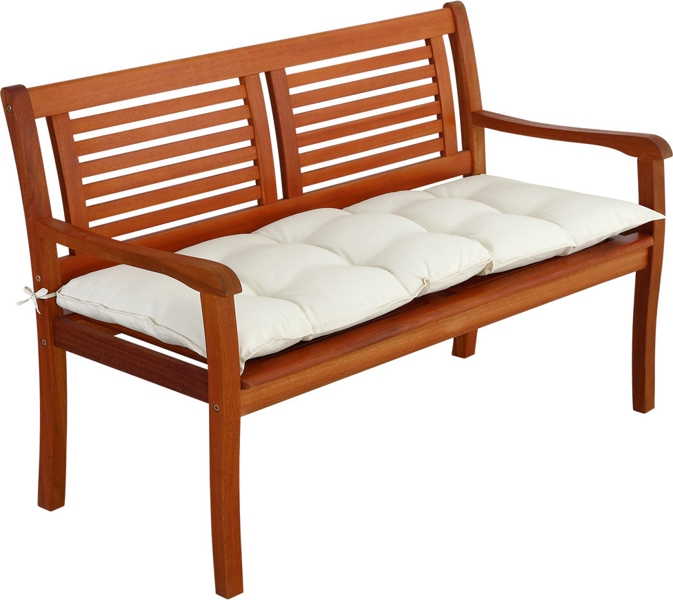 DETEX® Bankauflage Sitzkissen Creme Polyester Visko-Effekt 110x45cm Sitzpolster Gartenbank Bank Kissen Polster Auflage Rückenkissen Bankkissen Sitzauflage 2-Sitzer 17853