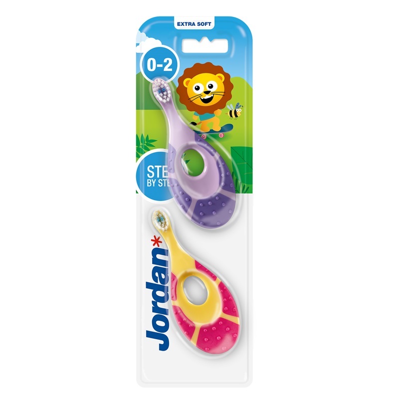 Jordan Step by Step zubná kefka pre deti 0-2 rokov Mäkká 2 ks