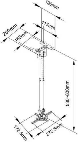 Projektorstnder ESTILLO C718, Fr Decke, Mit Verlngerungsarm, Wei