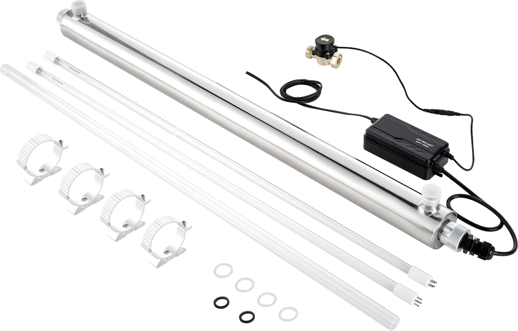 VEVOR UV čistič vody 56 W 45,4 l/min univerzálny ultrafialový filter na čistenie vody s krytom z nehrdzavejúcej ocele, UV filter na vodu