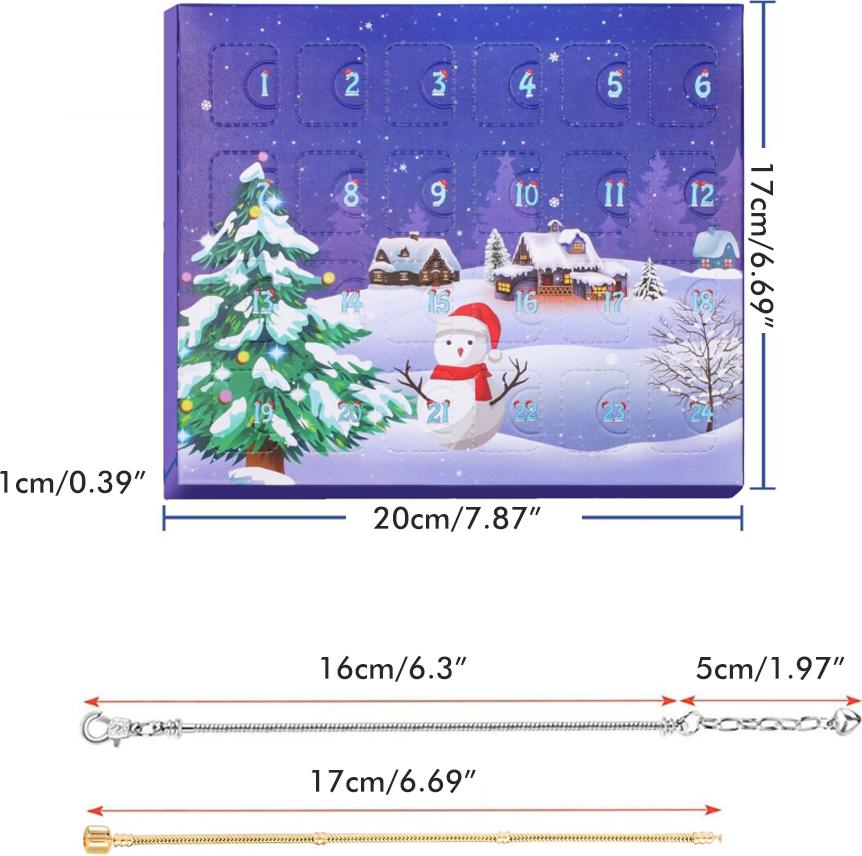 Vianočný adventný kalendár DIY Charm náramok Making Kit pre deti 24 dní odpočítavanie šperky darčeky dievčatá dievčatá