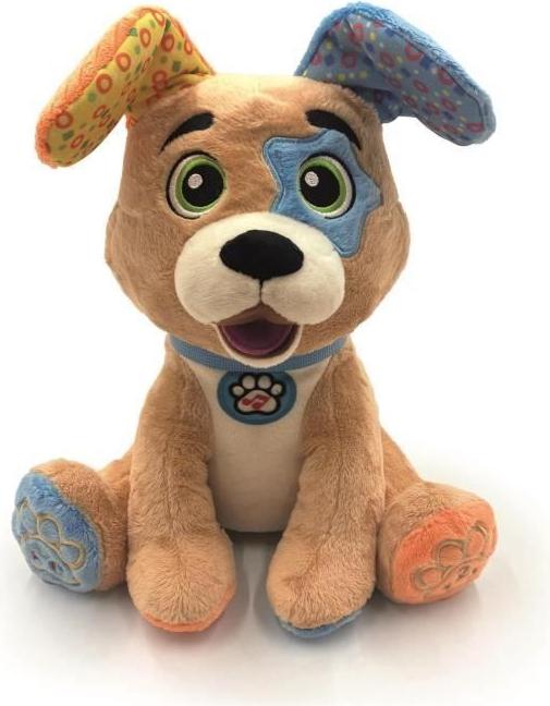 CLEMENTONI Choco der lustige Welpe, Interaktiver sprechender Hund, Bewegliche Ohren, Lerninhalte Buchstaben und Zahlen, Musik CLE8005125529353