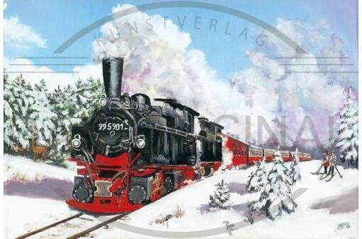 Adventný kalendár Harzer Schmalspurbahn, 38 x 26 cm, kartón