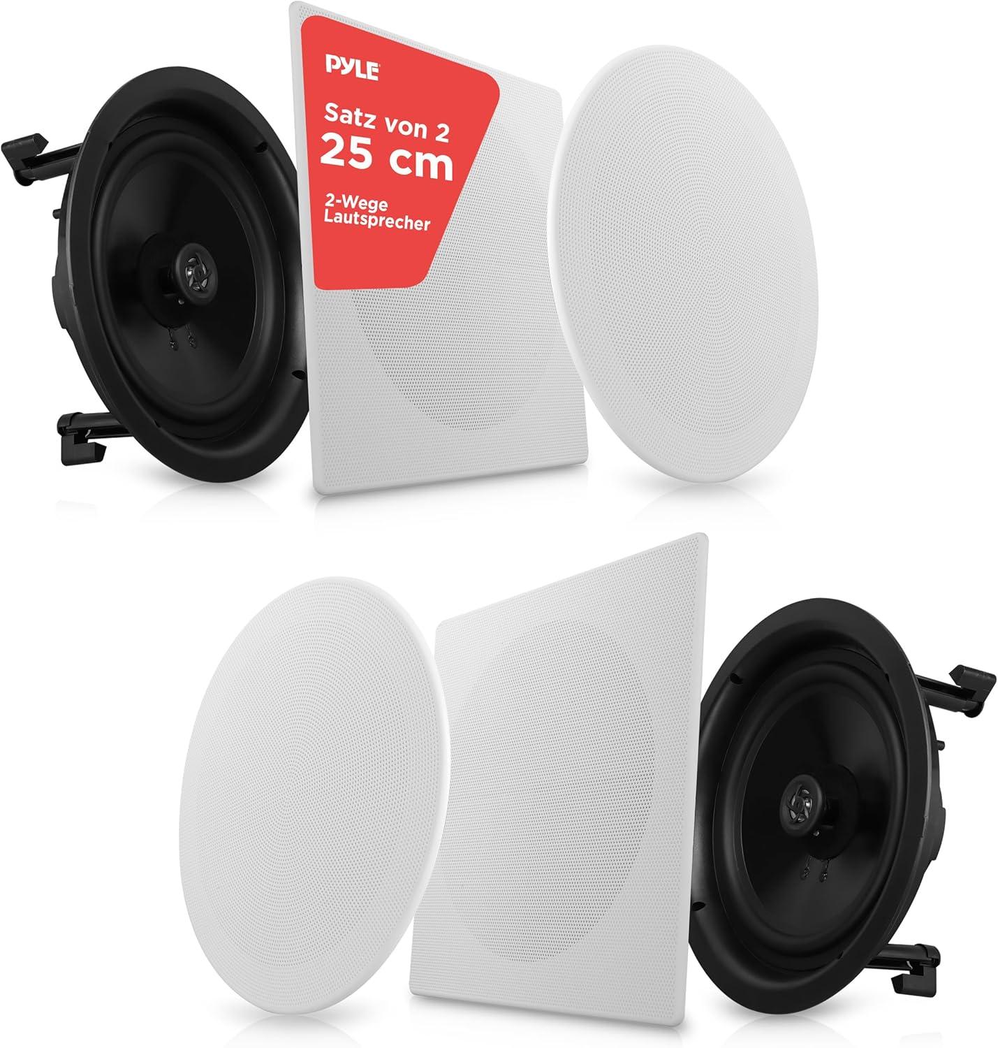 Pyle Deckenlautsprecher, Einbaulautsprecher, Deckenlautsprecher Bluetooth,300W-2 Wege Lausprecher, Wandlautsprecher, Flache Lautsprecher-Systemmontage PDIC16106