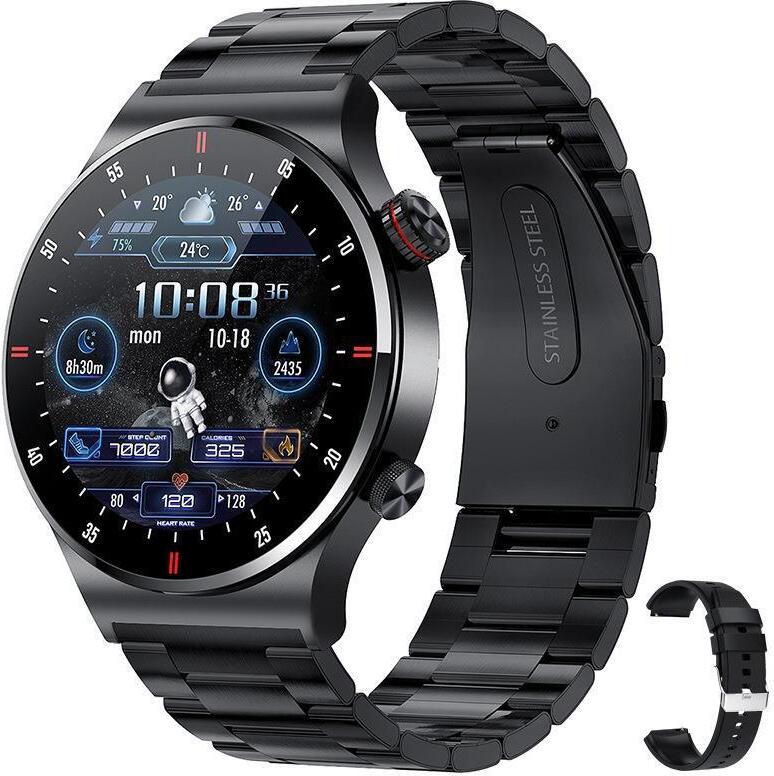 Pánske inteligentné hodinky 1,28 palca Smartwatch IP67 vodotesné športové hodinky BT5.1 Smartwatch Fitn Traer multifunkčné hodinky kompatibilné s Android5.0/iOS10.0, muži , čierna