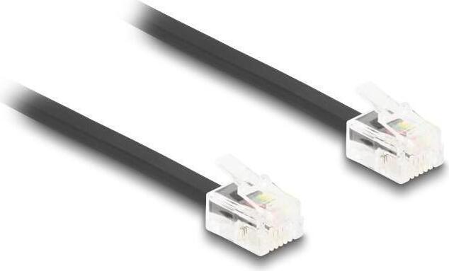 Delock Telefonkabel RJ11 Stecker zu RJ11 Stecker schwarz 1 m 88301