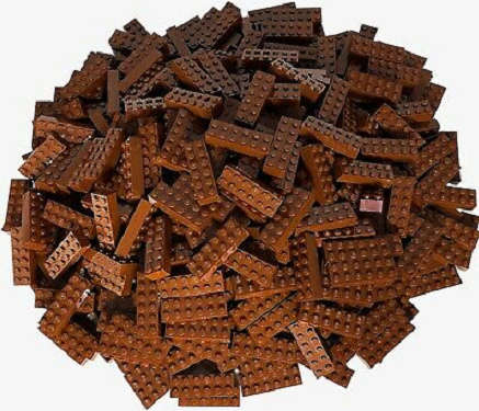 LEGO® 2x6 kociek Vysoké kocky Červená hnedá - 2456 NEW! Množstvo 250x