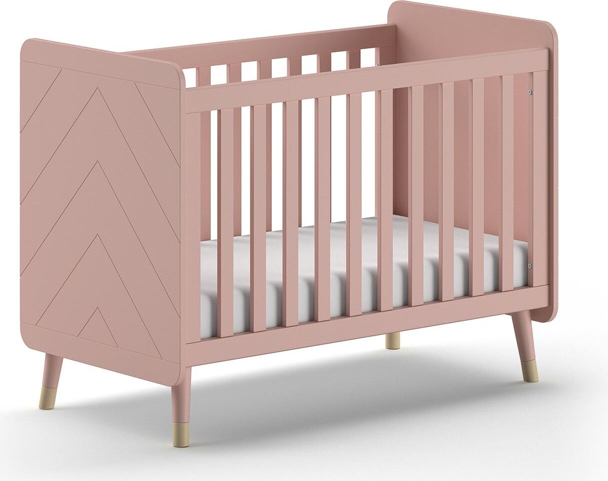 Babybett Kamillah 124x68x96 Gitterbett MDF Terra Rosa