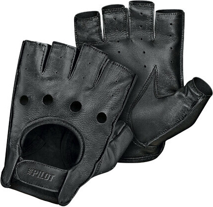 Pilot-2, Fahrhandschuhe halber Finger - L - Schwarz 71421