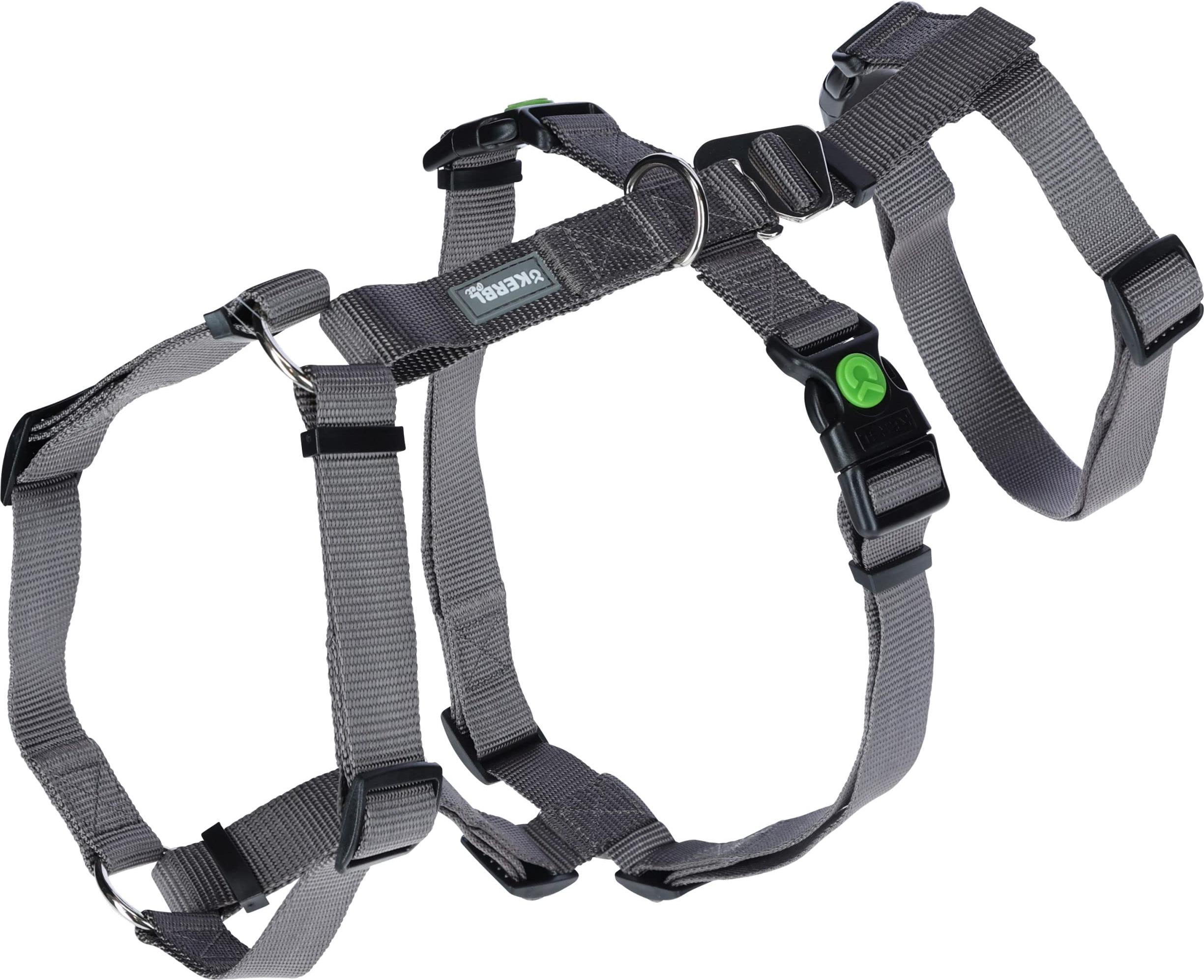 Kerbl Panikgeschirr Miami (Grau, Halsumfang 38 - 52 cm, Brustumfang 55 – 74 cm) 5746186