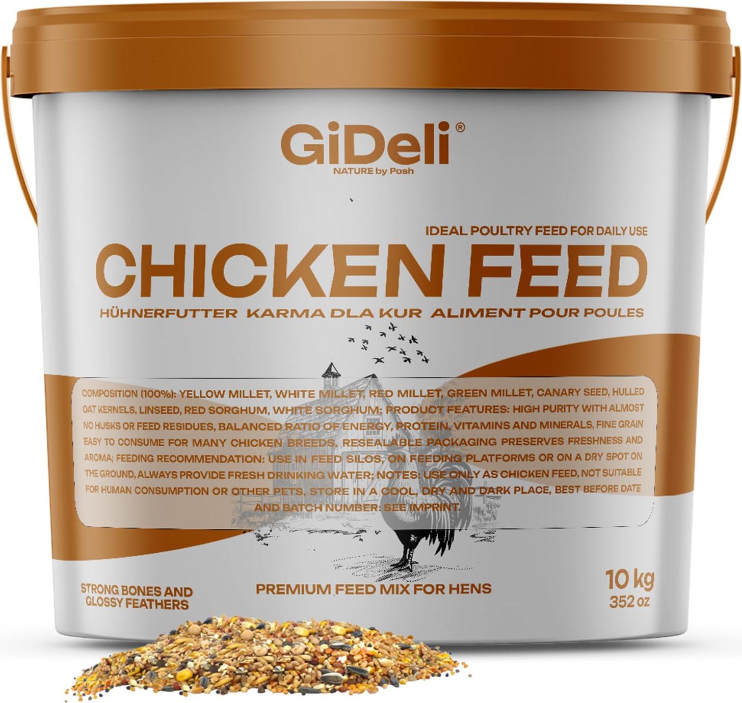 Posh Hühnerfutter 10kg Legemehl Alleinfutter Legeleistung Gentechnikfrei GiDeli