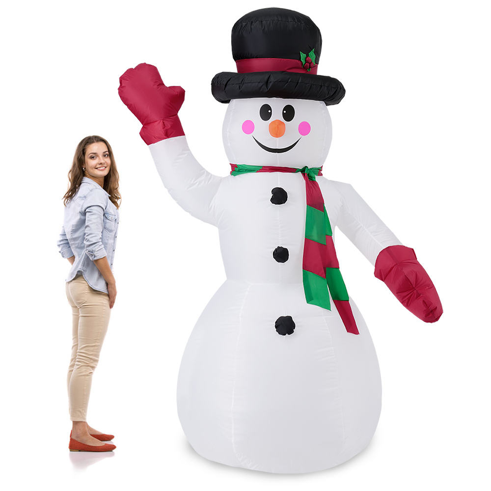 Schneemann 240 cm mit Gebläse beleuchtete Weihnachtsfigur groß außen aufblasbar