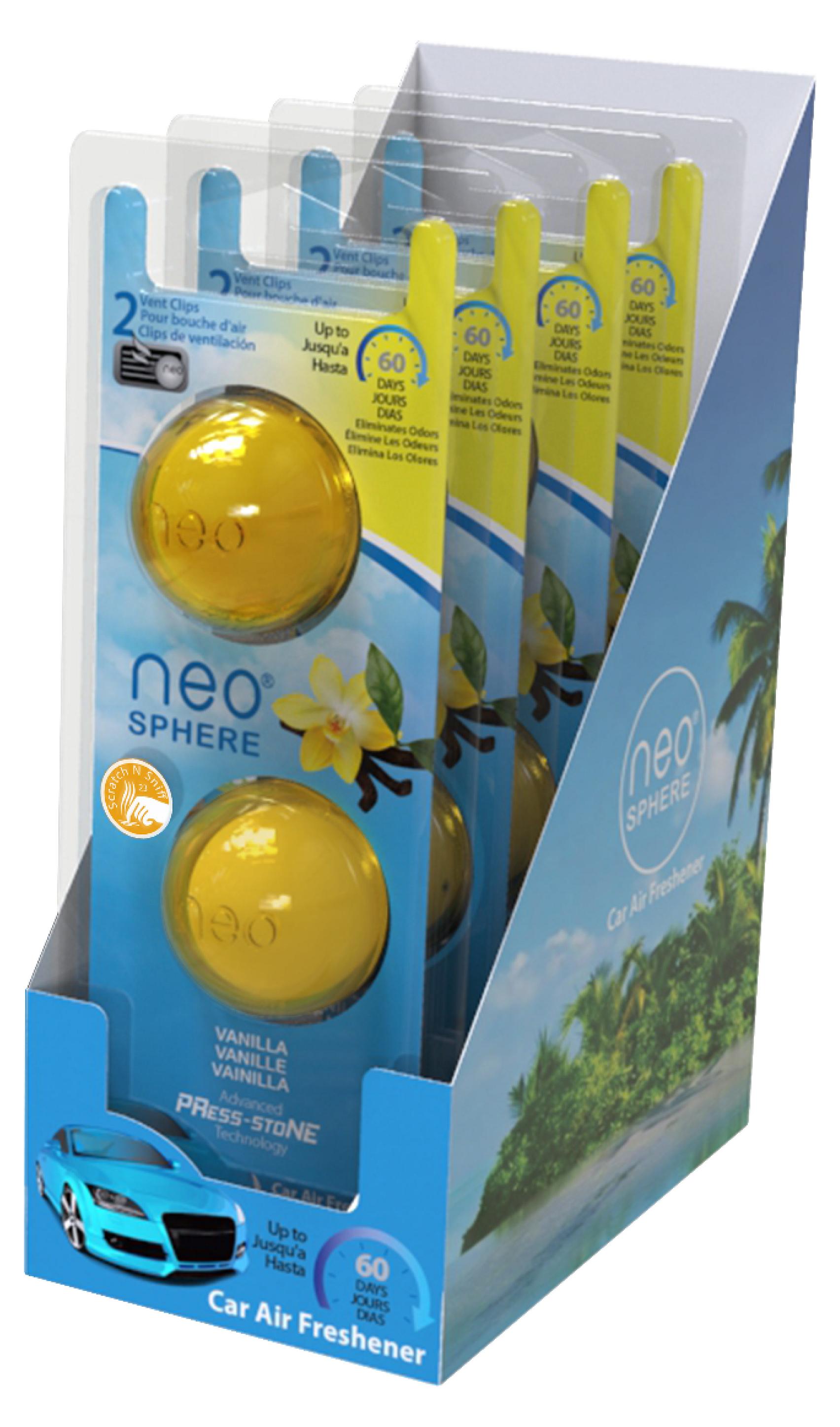 Neo sphere Neo-Sphere – Lufterfrischer für das Auto – 4er-Pack – Vanille NEO001