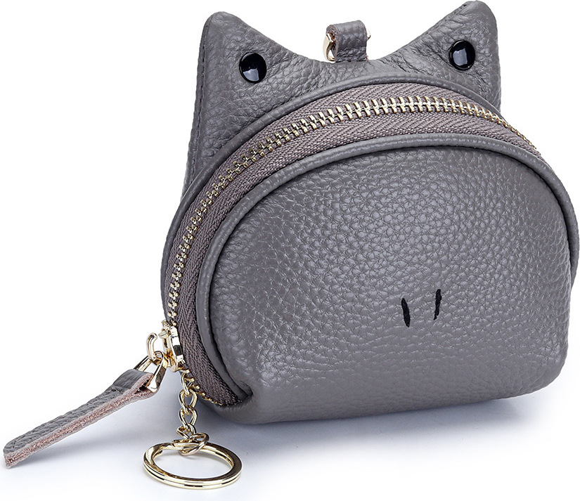 INF Damen Leder Münzgeldbörse mit Kartenfächern, Schlüssel- und Münzgeldbörse Grau 370920