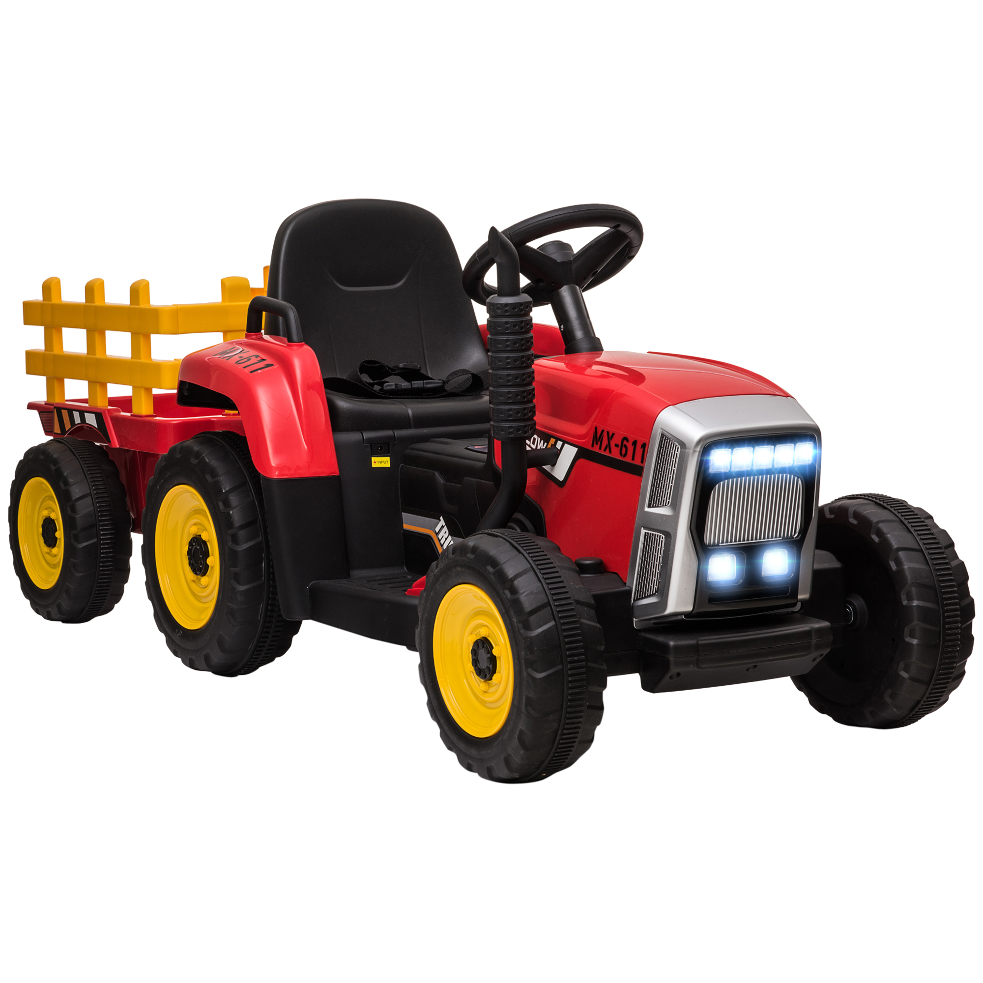 HOMCOM Elektrischer Traktor mit Anhänger