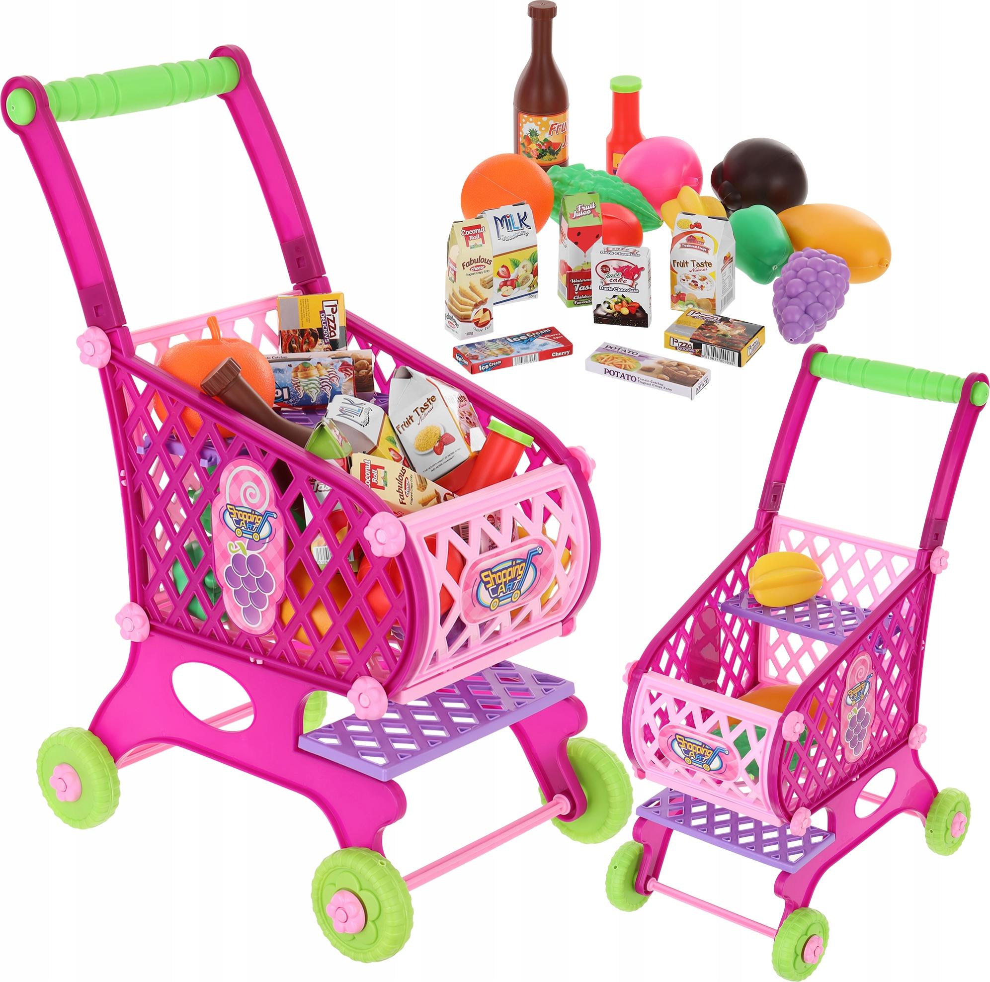 LandToys LT356 Großer Einkaufskorb Supermarktwagen und Zubehör