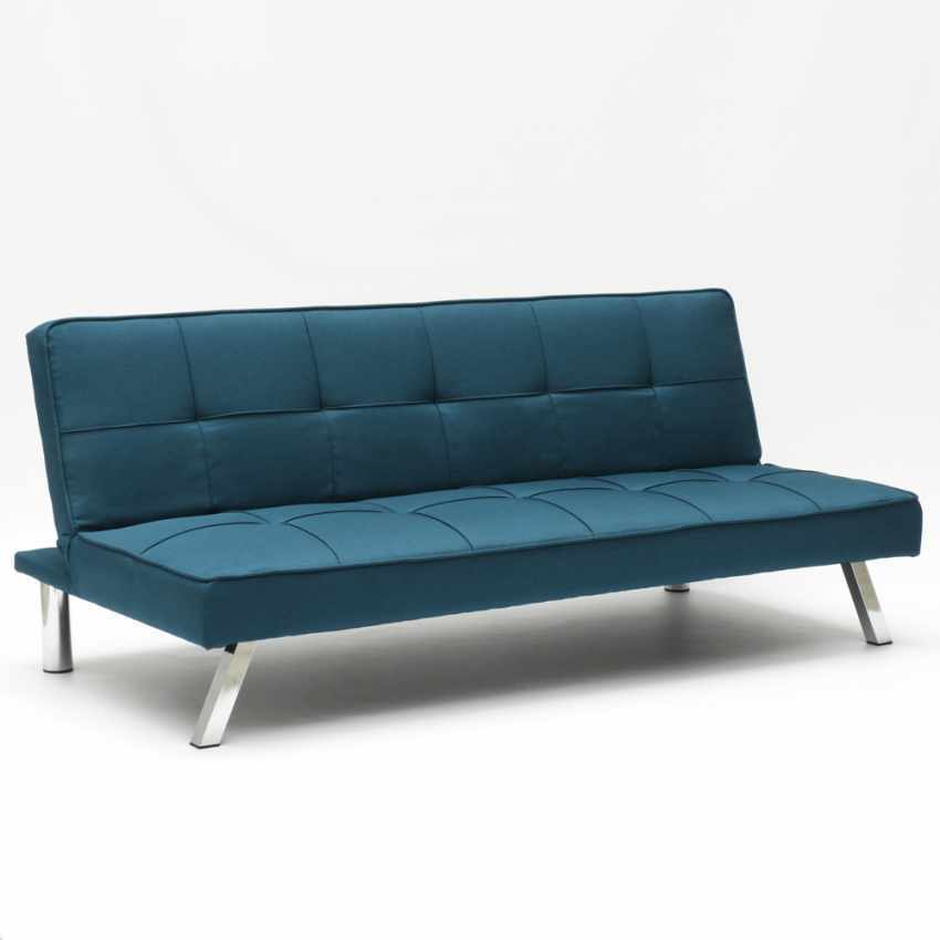 Modus Sofà Design Schlafsofa Gemma, moderne 2-Sitzer Couch Mit Schlaffunktion - Blau
