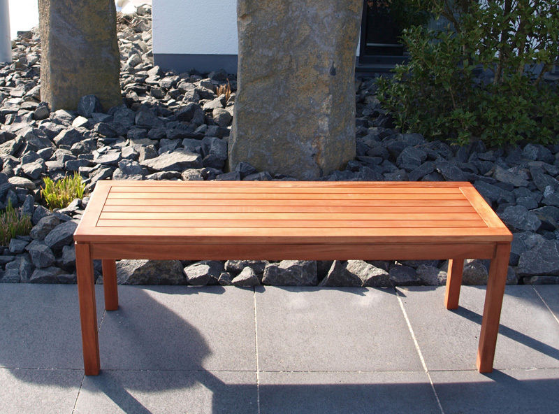 FRG Hockerbank Sitzbank Hocker Bank Holz 2 Sitzer Eukalyptus 88201