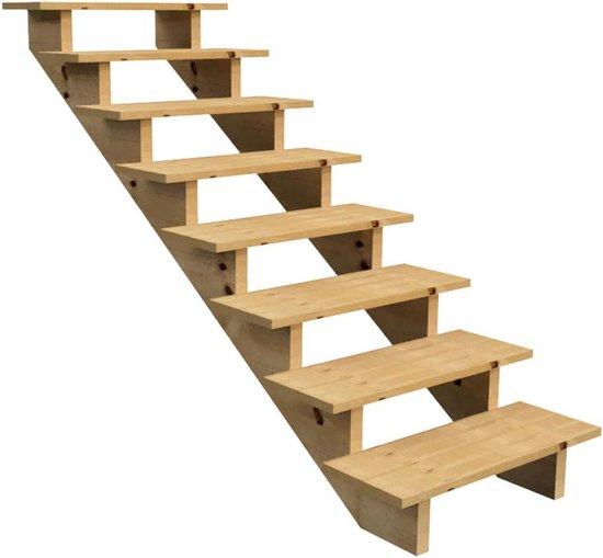 Famanu Außentreppe 8 Stufen - Holztreppe für Garten oder Balkon