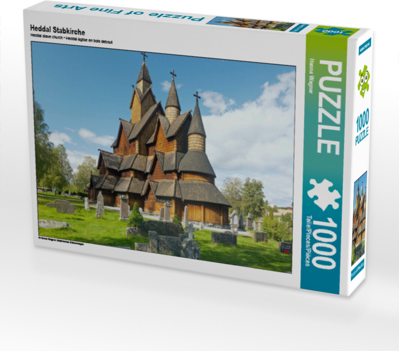 CALVENDO Puzzle Heddal Stabkirche 1000 Teile Puzzle quer | 1000 Teile Lege-Größe 64x48cm Foto-Puzzle für glückliche Stunden