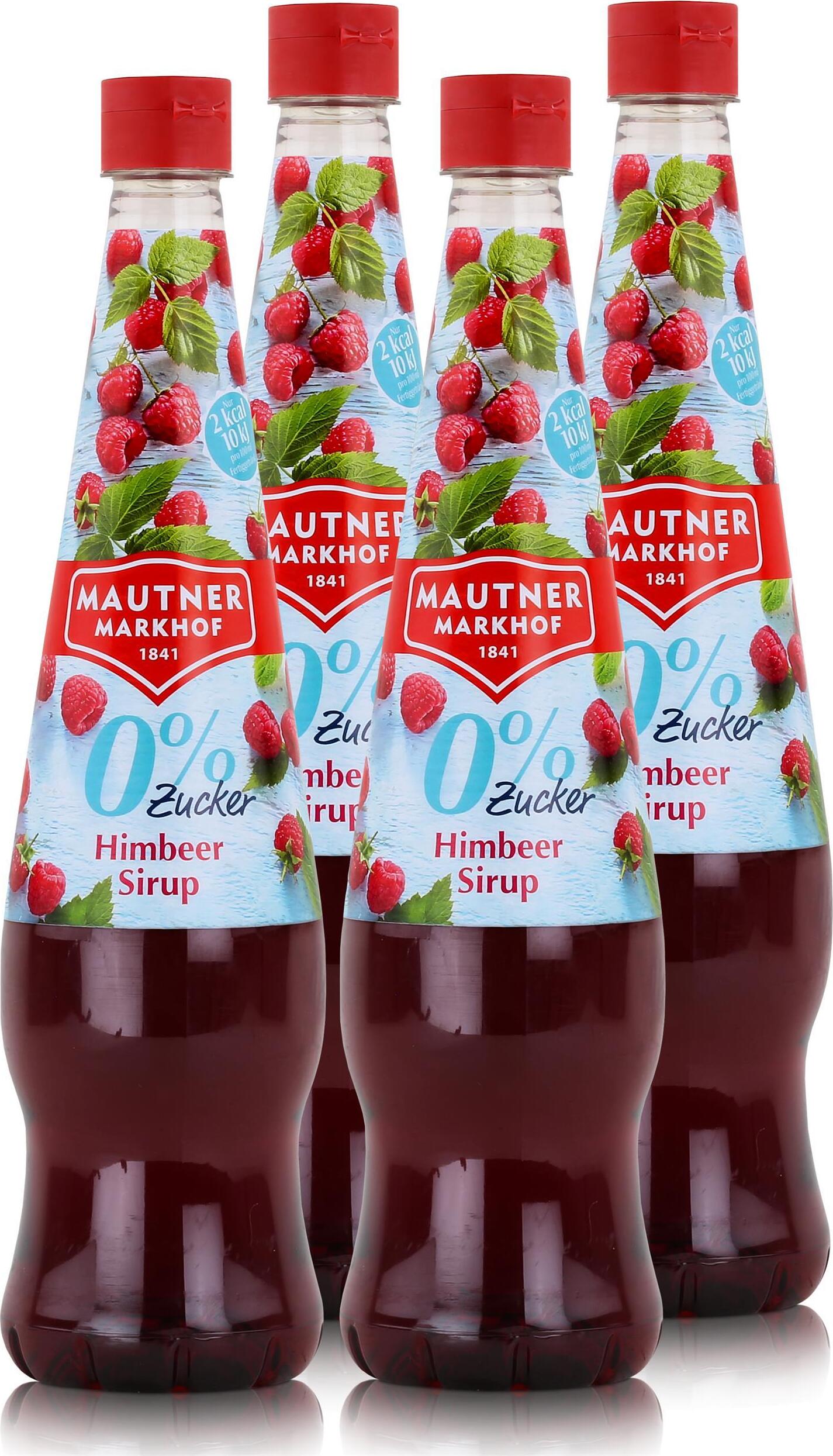 MAUTNER MARKHOF Mautner Getränkesirup Himbeere 0% Zucker 0,7L - Softdrink (4er Pack)