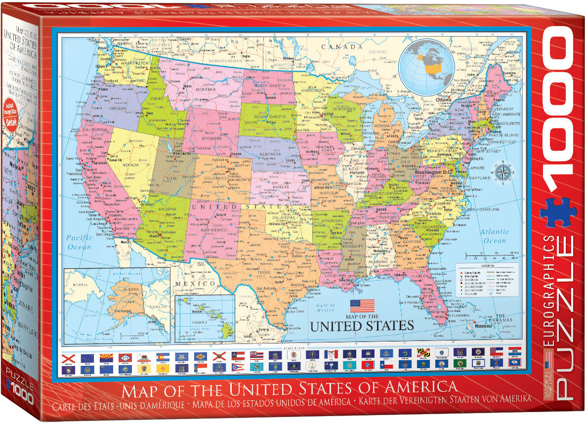 Empireposter 1000 Teile Puzzle Karte der USA 847478