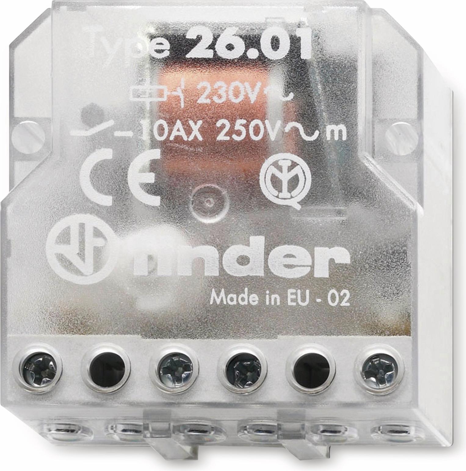 FINDER Stromstoß-Schalter 10 A, 230 V, 26.01.8.230.0000, UP