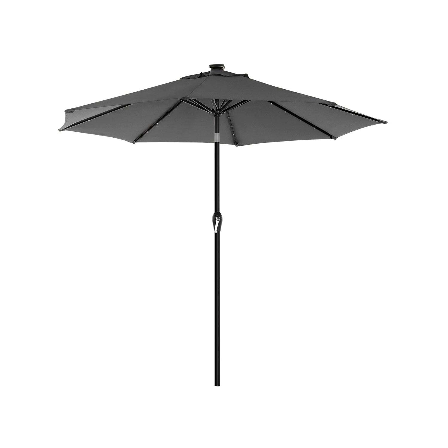 OEM Sonnensegel mit LED-Solarenergie-Beleuchtung - Schirm - Sonnensegel - UPF 50+-Schutz - Ø 2,7m - Grau 2026