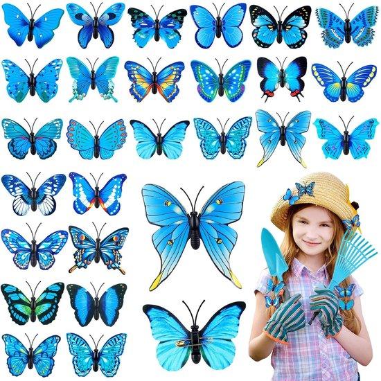 JMXZ Azomor® Set von 50 blauen 3D-Schmetterlingen mit Sicherheitsnadeln für vielseitige Dekoration 2026