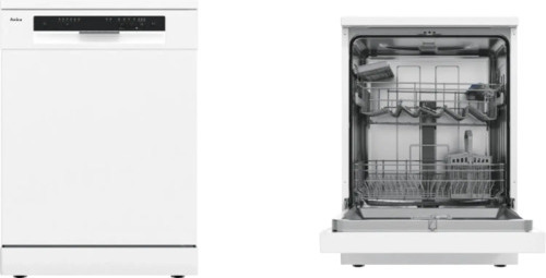 Amica GSP 543 912 W, Freistehend, Standardgröße (60 cm), Weiß, Schwarz, Tasten, LED