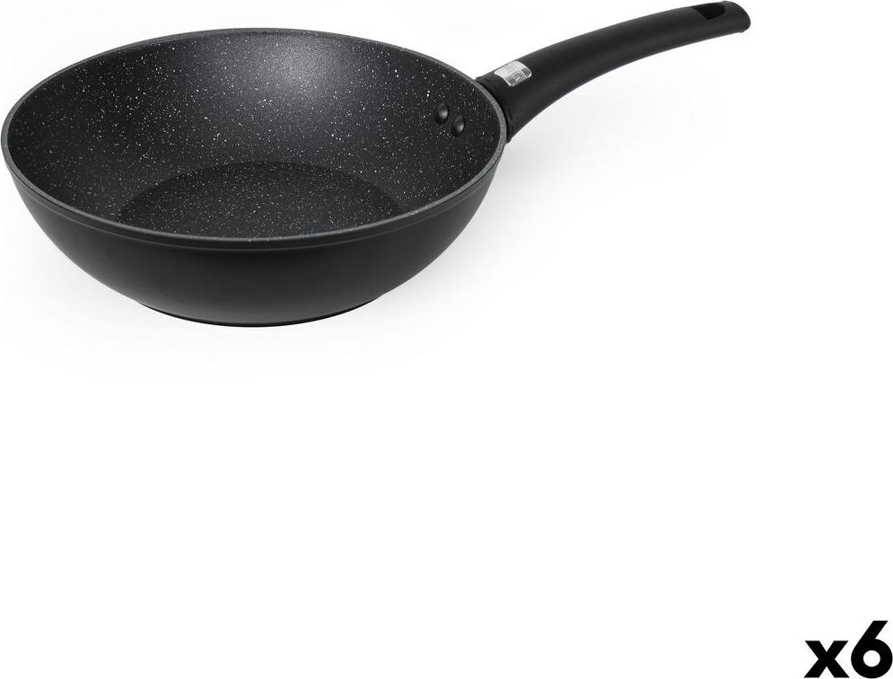 Wok Pfanne Quttin Universe Schwarz Geschmiedetes Aluminium Ø 28 cm (6 Stück)
