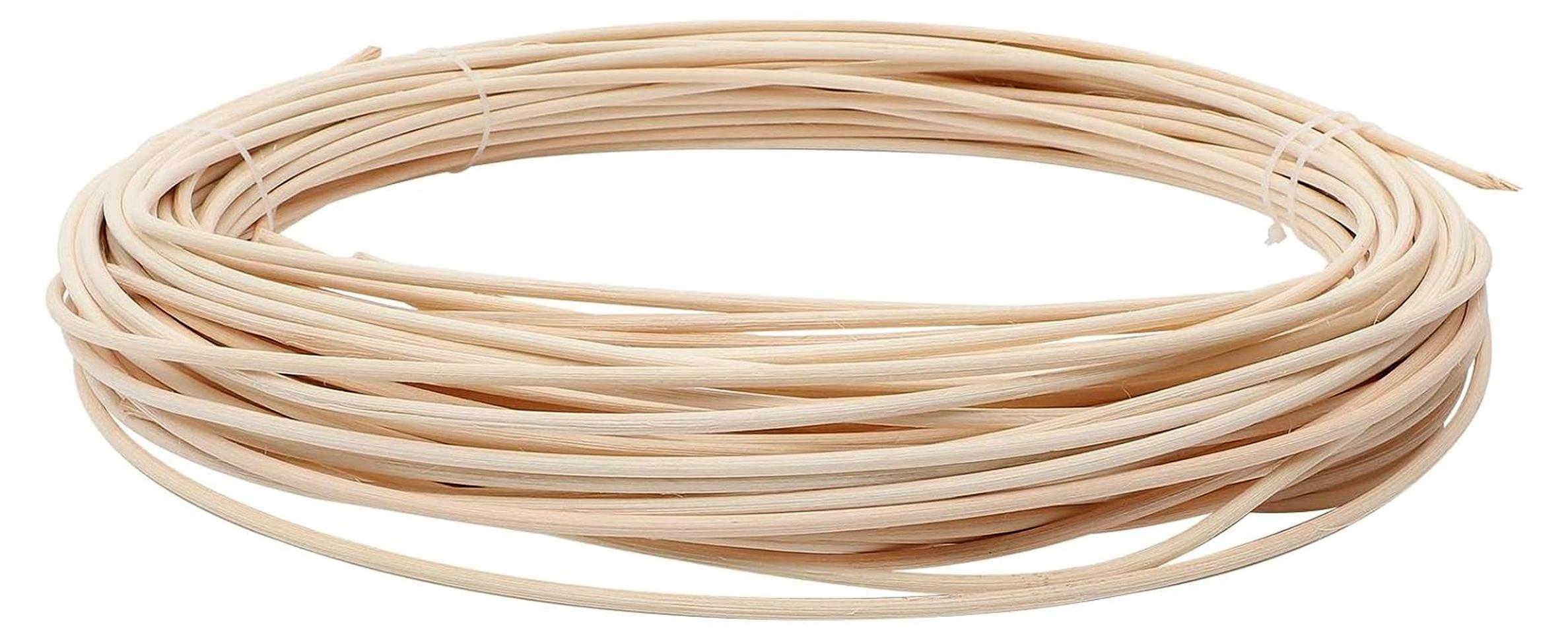 Markenlos Natürliche Rattanrolle 5mm Rundrohr für handgefertigte Geflechtarbeiten, Stuhlreparaturen und Möbelzubehör