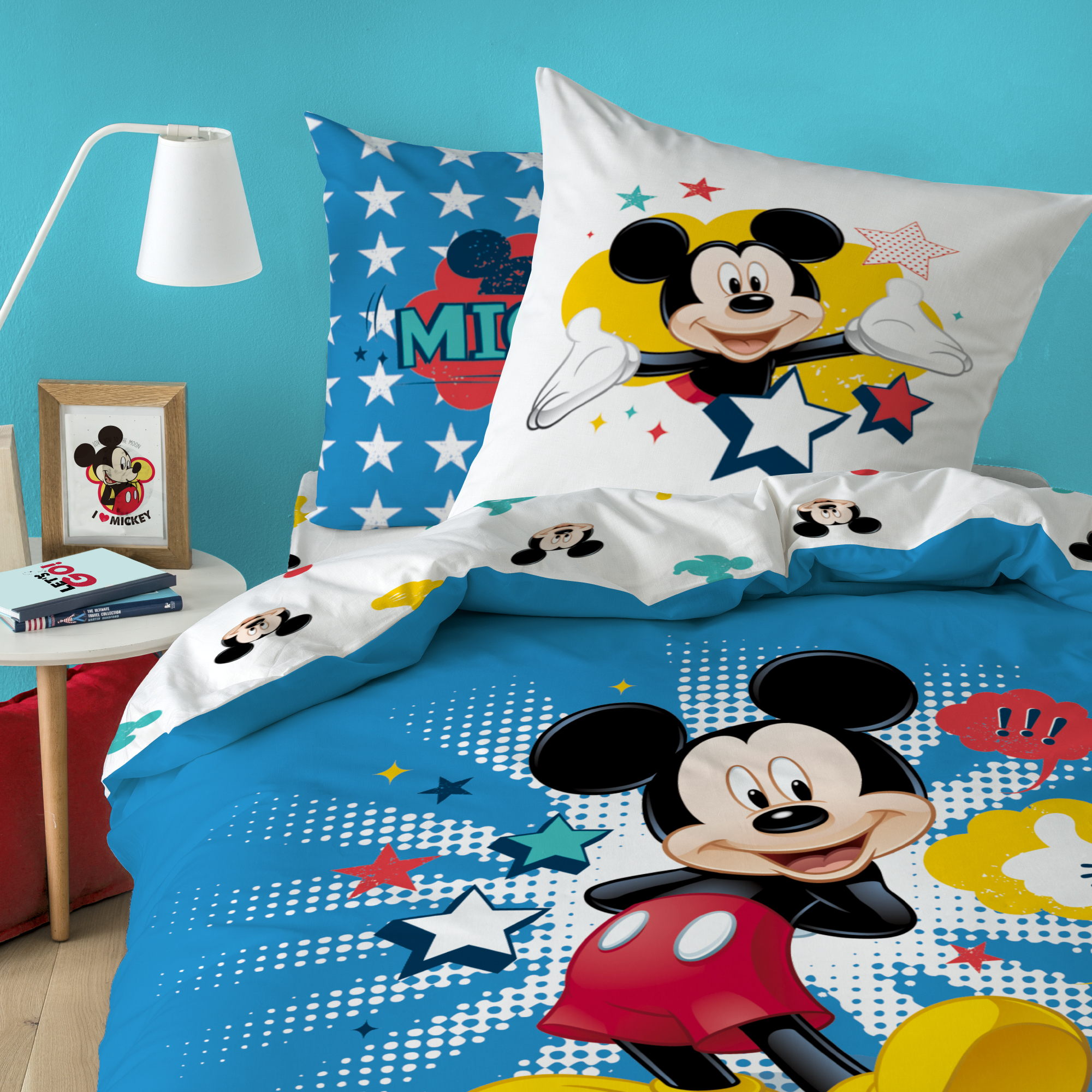 Bettwäsche Set 160x220 200x220 Minnie und Mickey Mouse Bettbezug Kissenbezug 