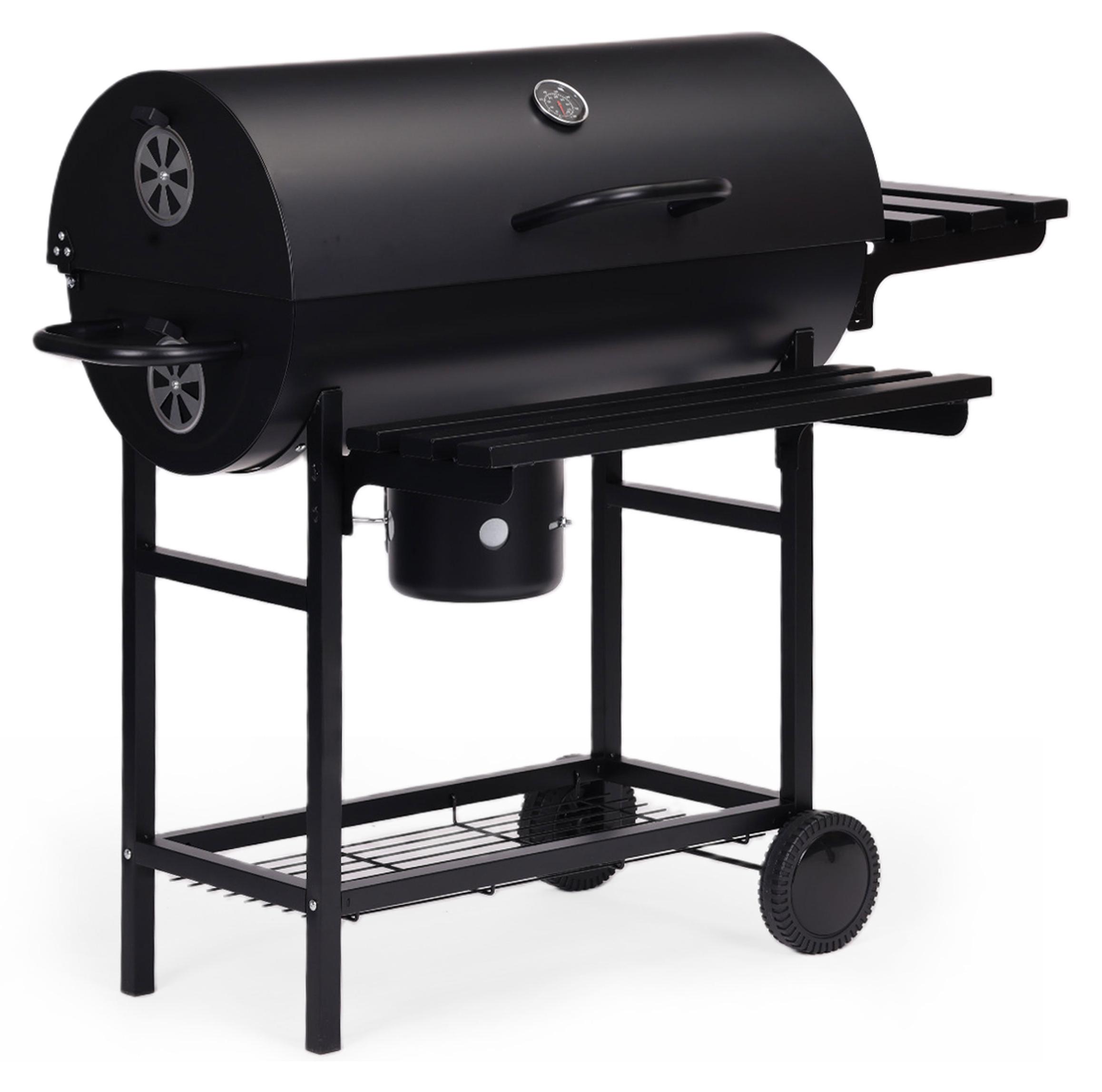 Mateusz Pielach Holzkohlegrill XXL mit Deckel und Thermometer GRILLFLÄCHE 70 X 35 CM Gartengrill
