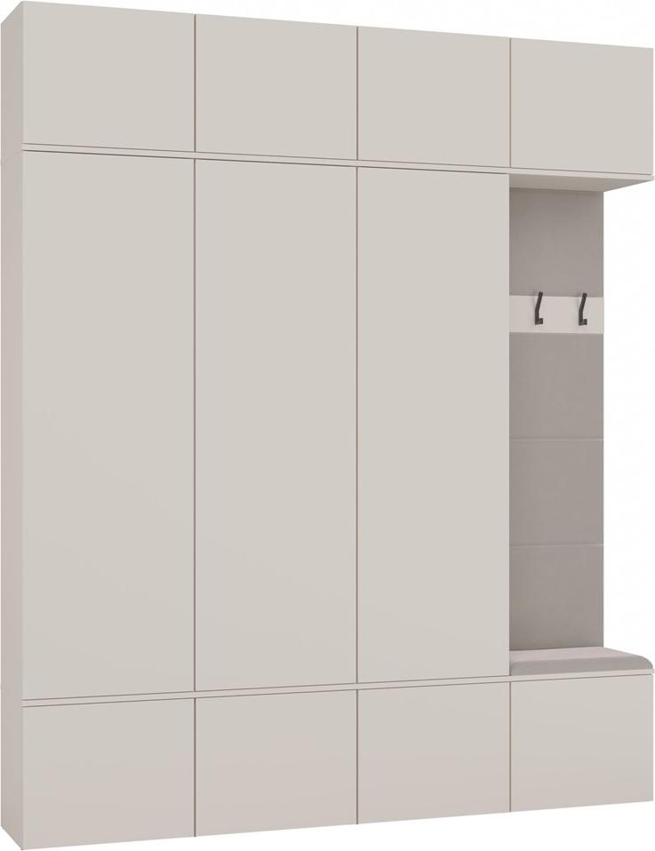 VENETI Kleiderschrank HAGA IV 3Sz1W Kaschmir beige 3x Kleiderschrank + Kleiderbügel 048-26-00050