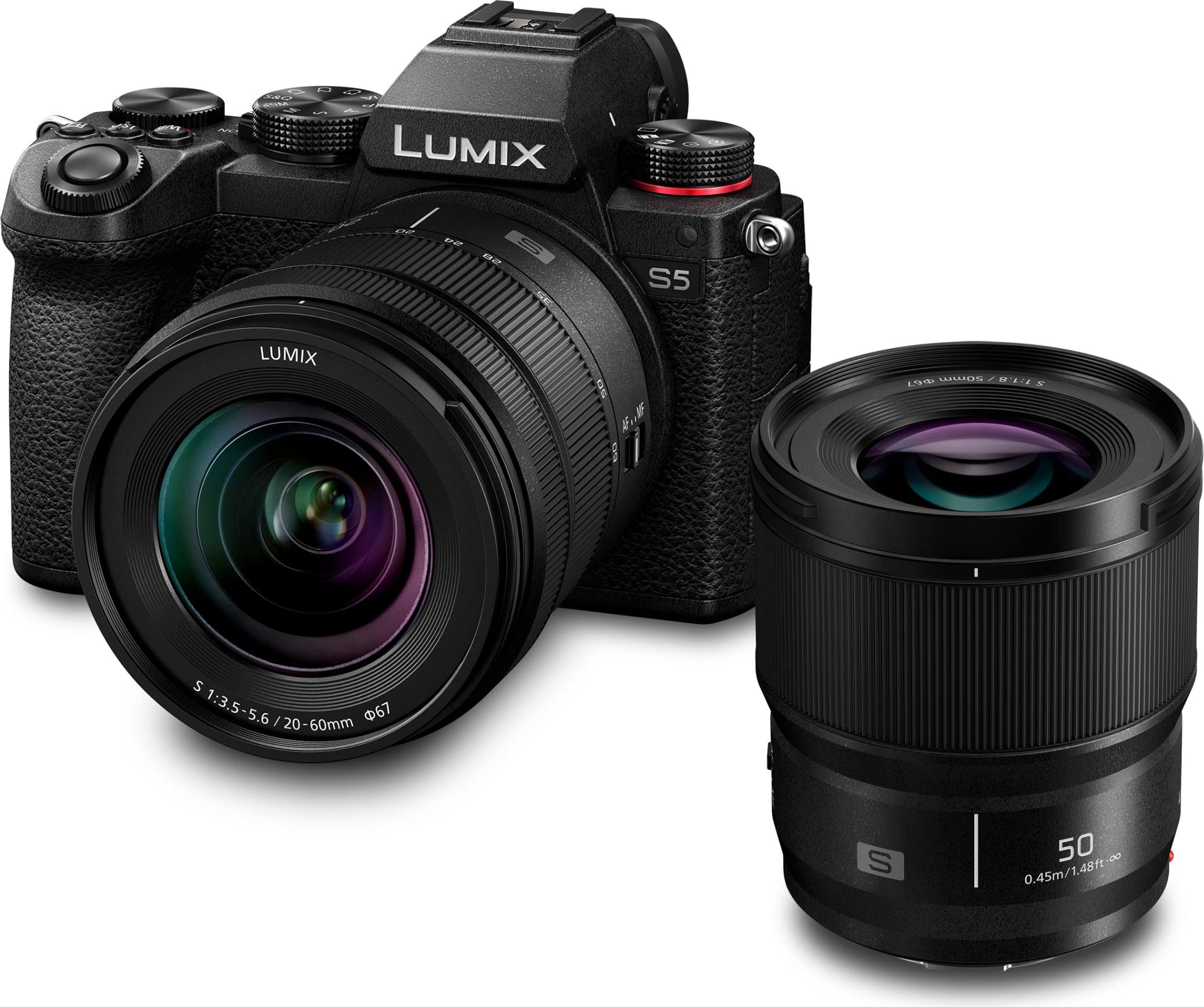Panasonic LUMIX S DC-S5KCE-EG, Vollformatkamera, Allround-Set mit zwei Objektiven: S-R2060 (20-60 mm, F3,5-5,6) und S-S50 (50 mm, F1,8)