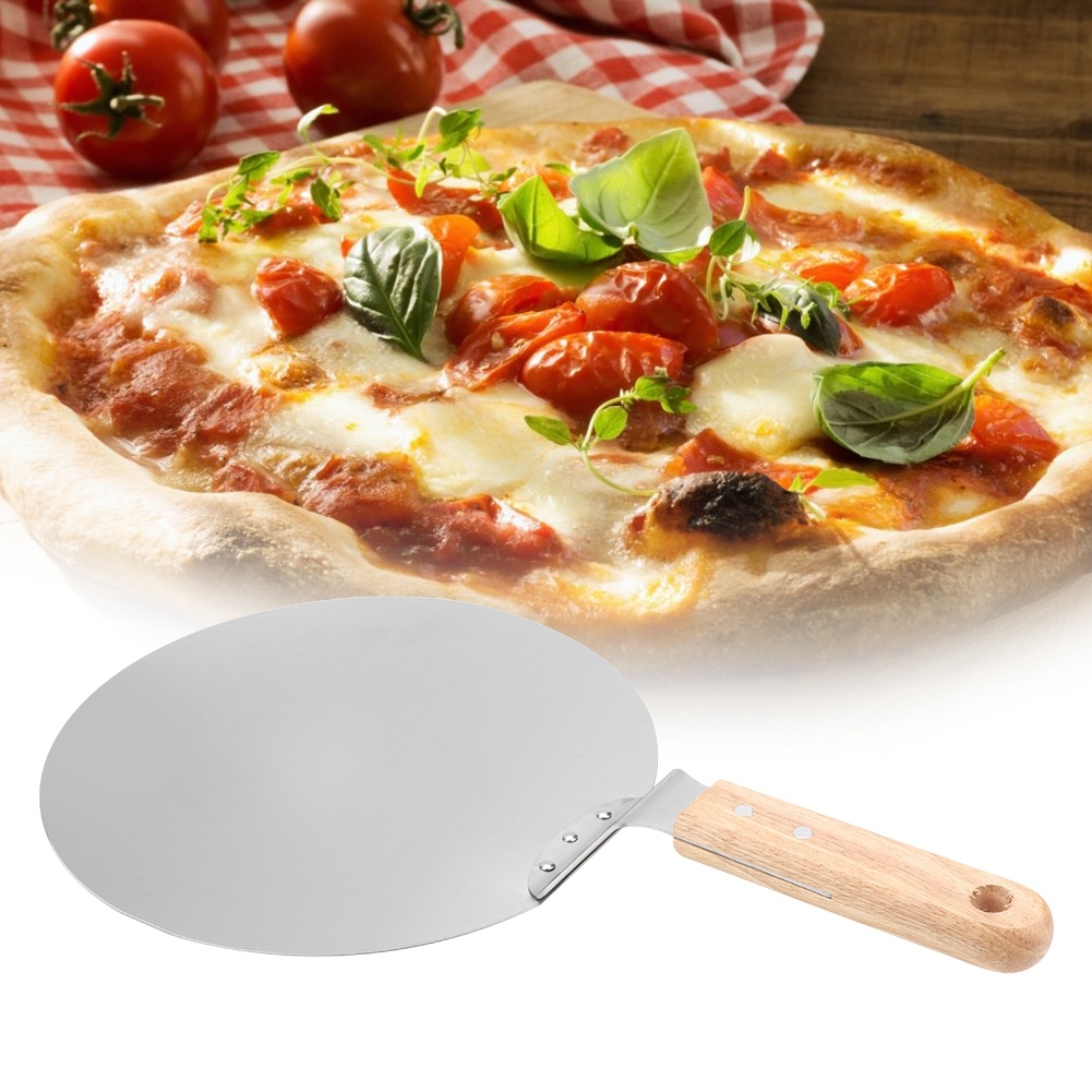 Cocosity Pizzaschaufel,Pizzaschaufel aus Edelstahl,Pizzaspachtel,Runde Pizzaschaufel,Teigschaufel