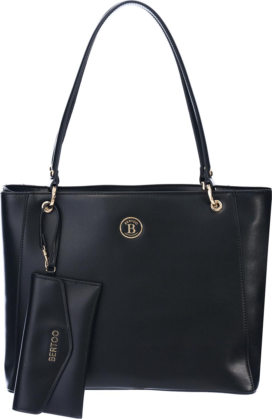 Damenhandtasche BERTOO Federica schwarz uni FEDERICACY0432X_BLACK