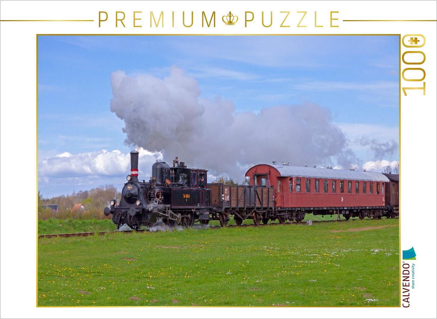 CALVENDO Puzzle Angelner Dampfeisenbahn bei Süderbrarup | 1000 Teile Lege-Größe 64x48cm Foto-Puzzle für glückliche Stunden