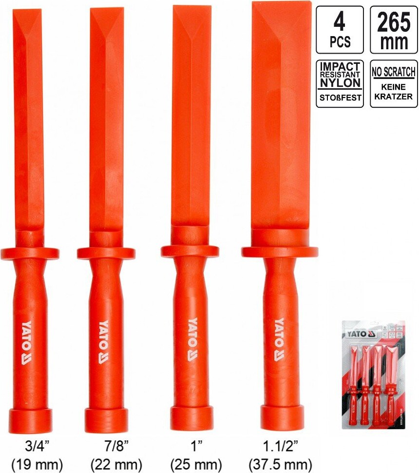 YATO Störungsfreies Schaber-Set 4 Stk. 9467
