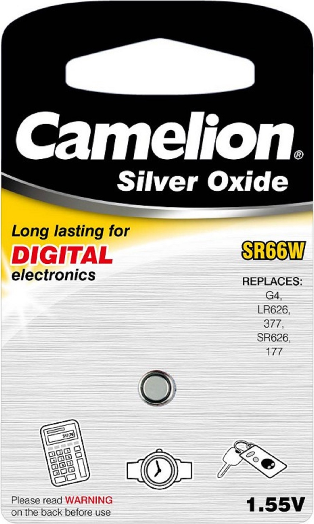 Silber Oxid Knopfzelle Camelion SR66W/G4/377, 4173