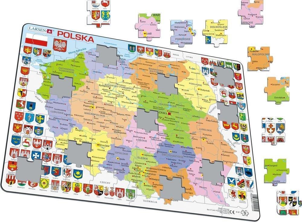 Larsen Puzzlespiel Politisches Polen Maxi