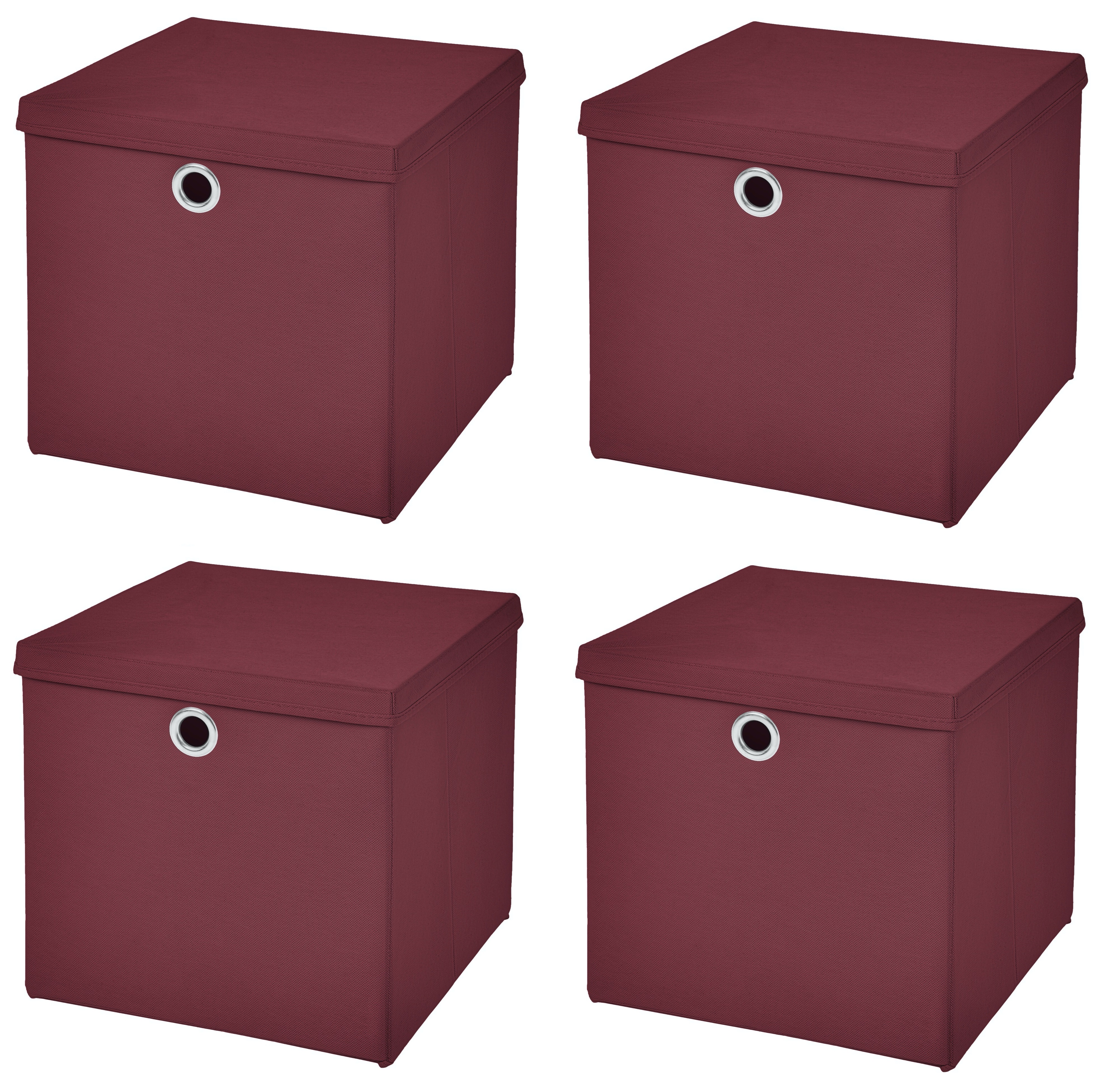 4 Stück Burgundy Faltbox 32 x 32 x 32 cm